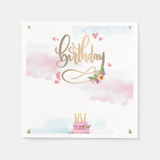Serviette En Papier Anniversaire Moderne