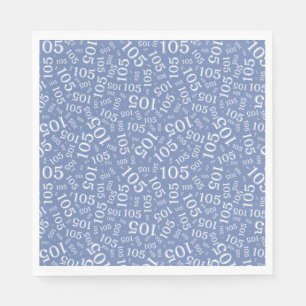 Serviette En Papier Anniversaire Moderne 105 Numéro Motif Bleu/Blanc