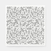 Serviette En Papier Anniversaire moderne 105 Numéro Motif noir/blanc (Devant)