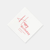 Serviette En Papier Anniversaire Moderne Écriture Rouge (Coin)