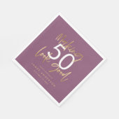 Serviette En Papier Anniversaire moderne simple élégant violet élégant (Coin)
