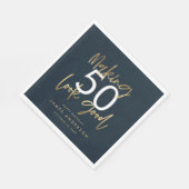 Serviette En Papier Anniversaire moderne simple style élégant script n (Coin)