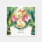Serviette En Papier Anniversaire mystique du Dragon mignon (Devant)