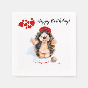 Serviette En Papier Anniversaire Napkin "Petit Hérisson"