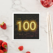 Serviette En Papier Anniversaire Neon 100 Connexion mur en briques (En situation)