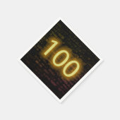 Serviette En Papier Anniversaire Neon 100 Connexion mur en briques (Coin)