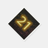 Serviette En Papier Anniversaire Neon 21 Connexion mur en briques (Coin)