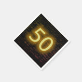 Serviette En Papier Anniversaire Neon 50 Connexion Mur de briques (Coin)