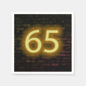 Serviette En Papier Anniversaire Neon 65 Connexion mur en briques (Devant)