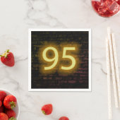 Serviette En Papier Anniversaire Neon 95 Connexion Brick Wall Napkins (En situation)