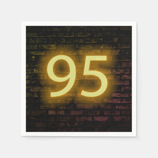 Serviette En Papier Anniversaire Neon 95 Connexion Brick Wall Napkins (Devant)