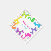 SERVIETTE EN PAPIER ANNIVERSAIRE NEON ANIMAUX BALLONS PLAQUES DE PAPIE (Coin)