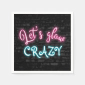 Serviette En Papier Anniversaire Neon Llow Sign on Brick Wall (Devant)