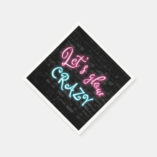 Serviette En Papier Anniversaire Neon Llow Sign on Brick Wall (Coin)