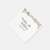 Serviette En Papier Anniversaire N'IMPORTE QUEL ÂGE Aquarelle Bleu Ros (Coin)