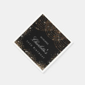 Serviette En Papier Anniversaire noir or parties scintillant poussière (Coin)