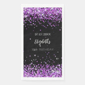 Serviette En Papier Anniversaire noir violet nom (Devant)