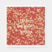 Serviette En Papier Anniversaire Or Rouge (Devant)