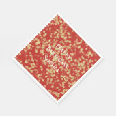 Serviette En Papier Anniversaire Or Rouge (Coin)
