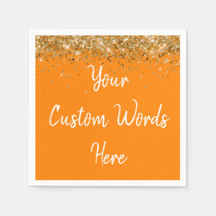 Serviette En Papier Anniversaire Orange Personnalisé