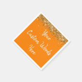 Serviette En Papier Anniversaire Orange Personnalisé (Coin)