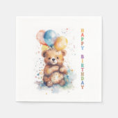 Serviette En Papier Anniversaire Ourson (Devant)