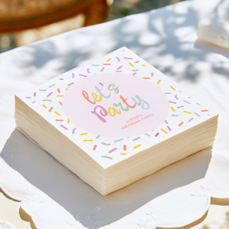 Serviette En Papier Anniversaire Paillettes Pastel