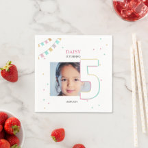 Anniversaire - Papier Napkin | Année personnalisée