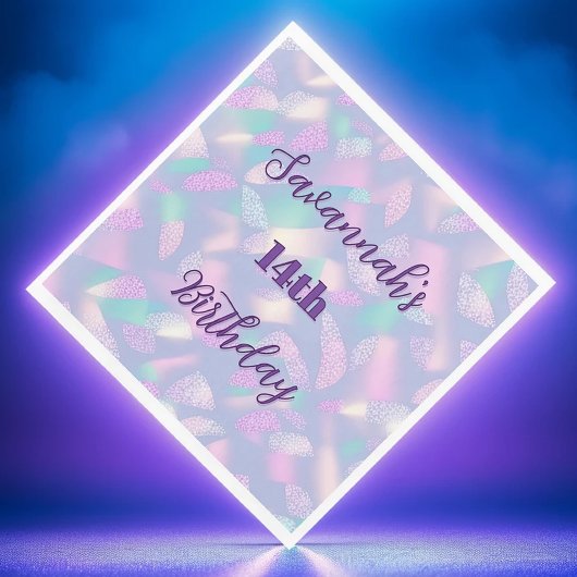 Serviette En Papier Anniversaire Parties scintillant violet Nom hologr