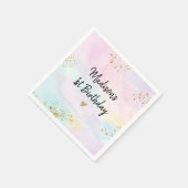 Serviette En Papier Anniversaire Pastel Rainbow Pink Gold (Coin)