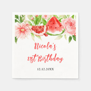 Serviette En Papier Anniversaire Pastèque et Grenade