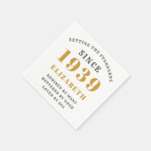 Serviette En Papier Anniversaire personnalisé 1939 Gold Grey Élégant C (Coin)