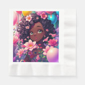 Serviette En Papier Anniversaire Personnalisé afro-américain (Devant)