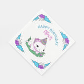 Serviette En Papier Anniversaire Personnalisé Fille Axolotl Thème (Coin)