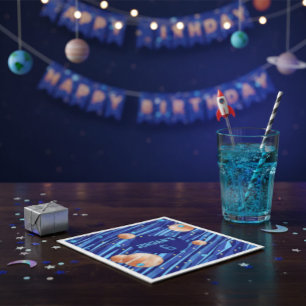 Serviette En Papier Anniversaire personnalisé Galaxie Espace