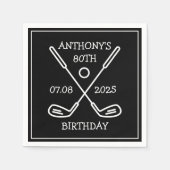 Serviette En Papier Anniversaire personnalisé Golfer 80e heureux papa (Devant)