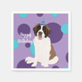 Serviette En Papier Anniversaire personnalisé Saint Bernard (Devant)