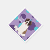 Serviette En Papier Anniversaire personnalisé Saint Bernard (Coin)