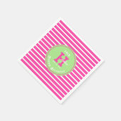Serviette En Papier Anniversaire Pink ⎮ Blanc Vert Napkin (Coin)