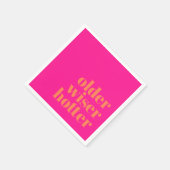 Serviette En Papier Anniversaire plus sage Hotter Bold rose orange ros (Coin)
