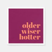 Serviette En Papier Anniversaire plus sage Hotter Bold violet orange v (Devant)