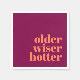 Serviette En Papier Anniversaire plus sage Hotter Bold violet orange v