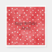 Serviette En Papier Anniversaire Points Rouges Blancs (Devant)
