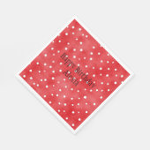 Serviette En Papier Anniversaire Points Rouges Blancs (Coin)