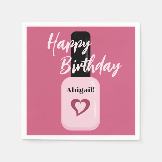 Serviette En Papier Anniversaire polonais moderne et personnalisé (Devant)