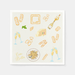 Serviette En Papier Anniversaire Prosecco et Pâtes