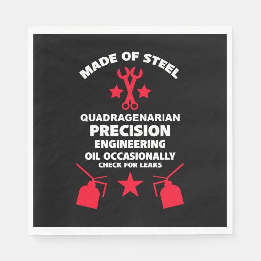 Serviette En Papier Anniversaire quadragénaire (Devant)