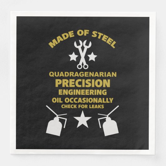 Serviette En Papier Anniversaire quadragénaire (Devant)