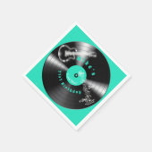 Serviette En Papier Anniversaire Retro Vinyl Record Rock Musique Guita (Coin)