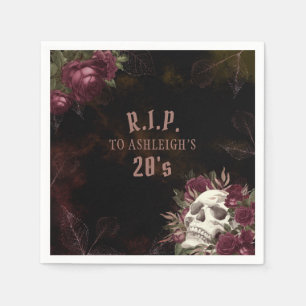 Serviette En Papier Anniversaire RIP Décennie Sombre Gothique Crâne Ro